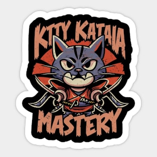 Kitty katana mastery Sticker